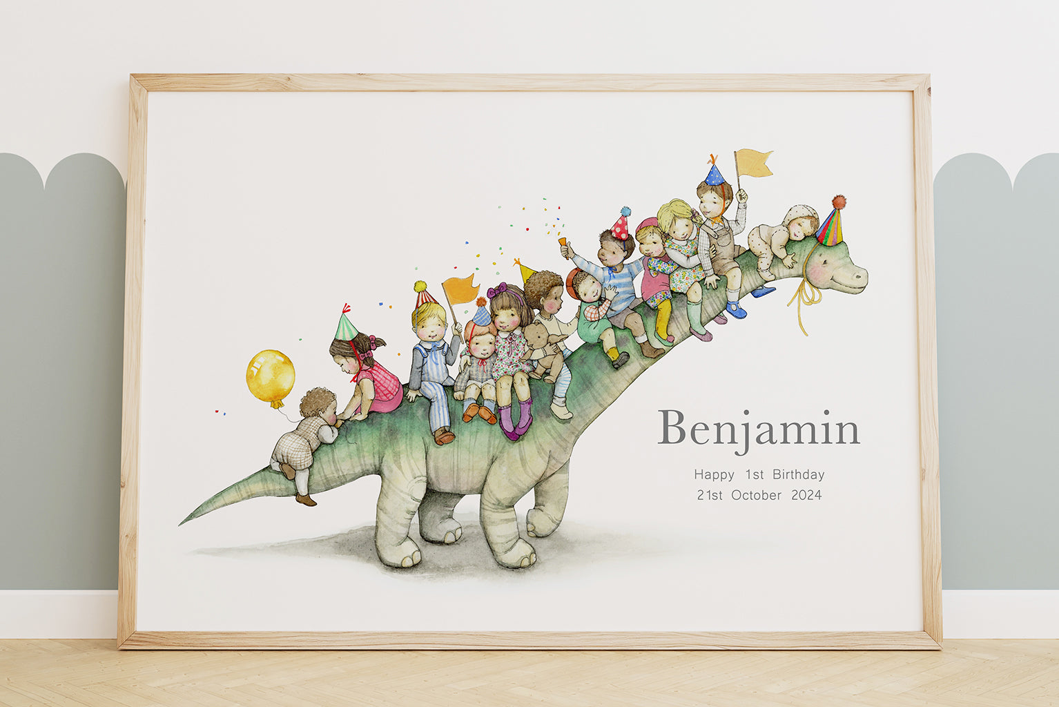 Children's Personalised Party Dinosaur Picture