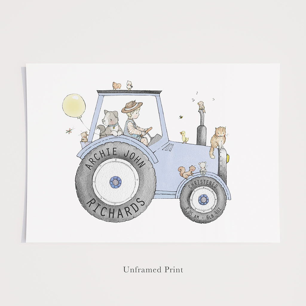 Personalised Children&#39;s Farm Tractor Picture
