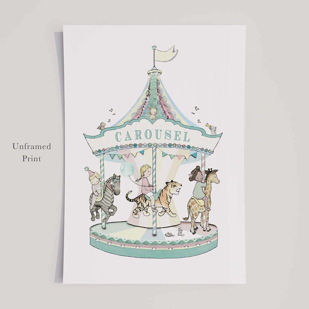Children&#39;s Personalised Circus Carousel Print