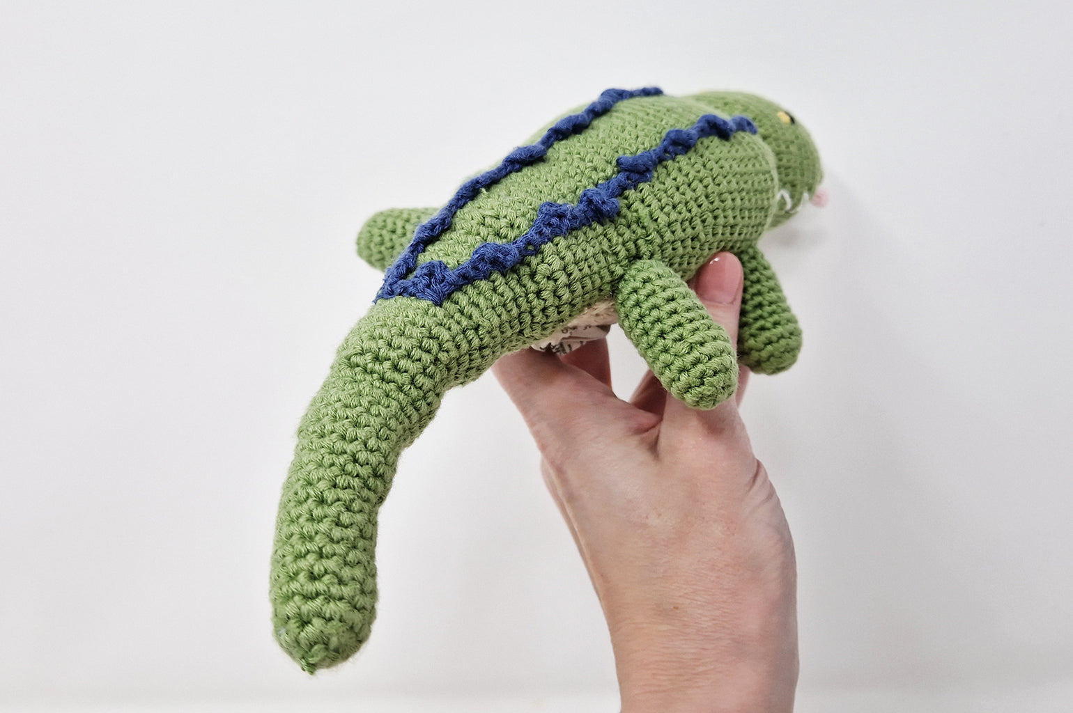 Handmade crochet Crocodile rattle toy