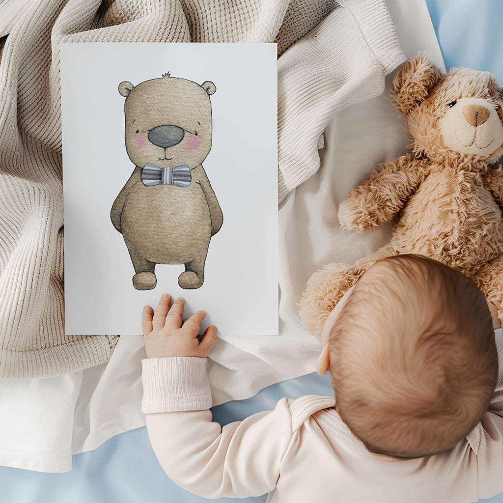 Boy&#39;s Dressed in His Best Bear nursery print