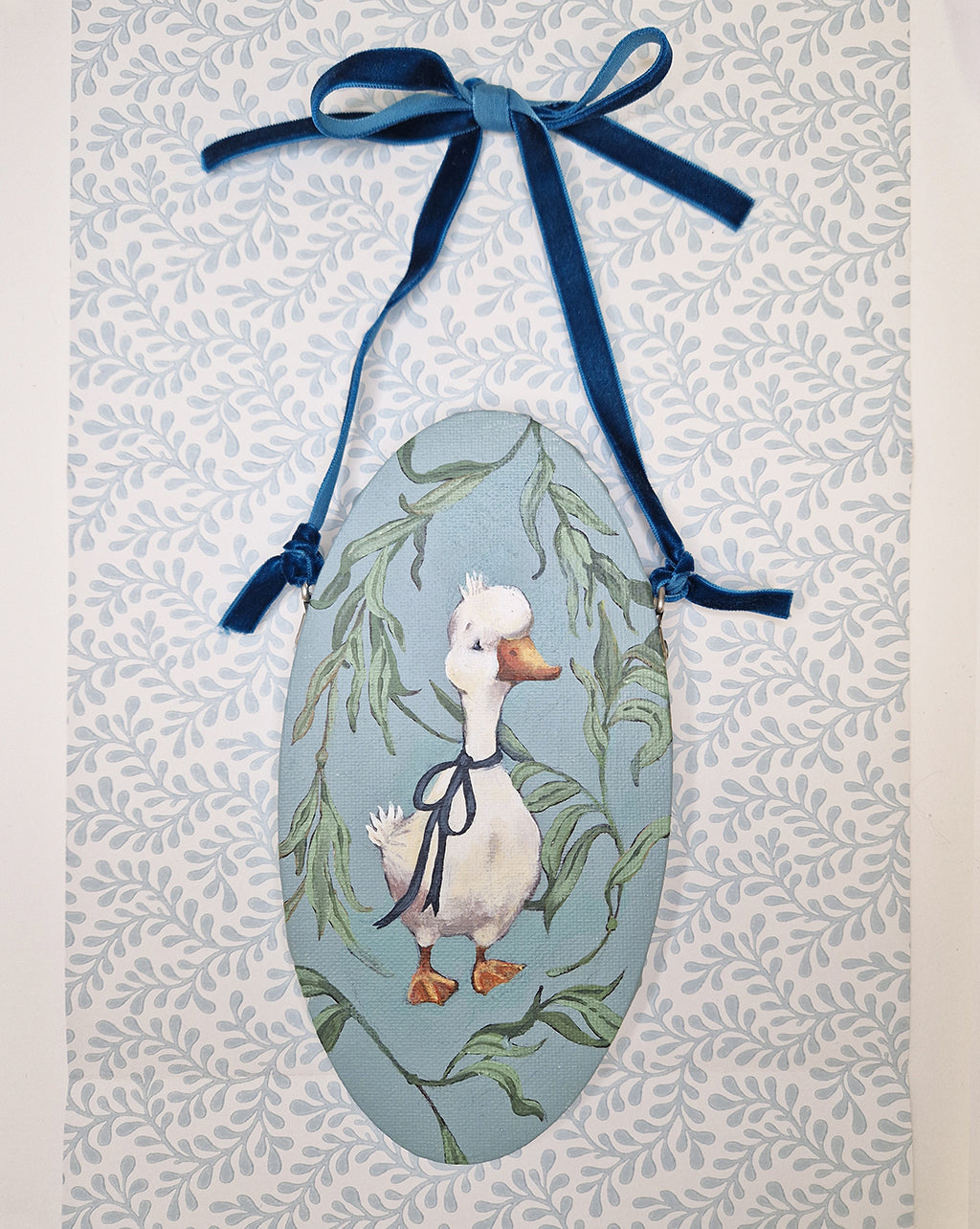 Hand Painted Original Canvas Painting - Dashing Duck