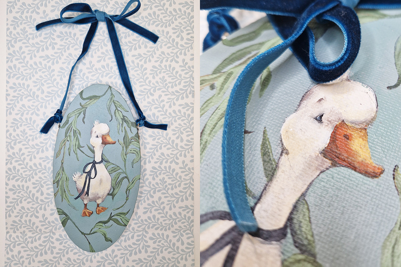 Hand Painted Original Canvas Painting - Dashing Duck