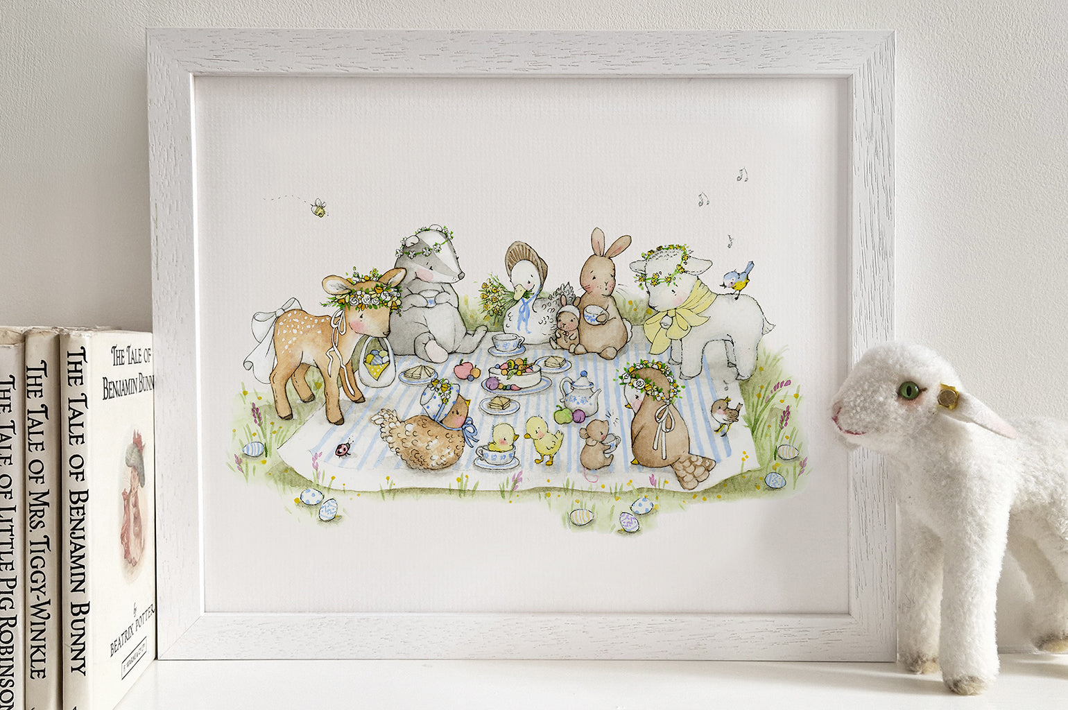 Children&#39;s personalised illustrated easter picnic print (Copy)