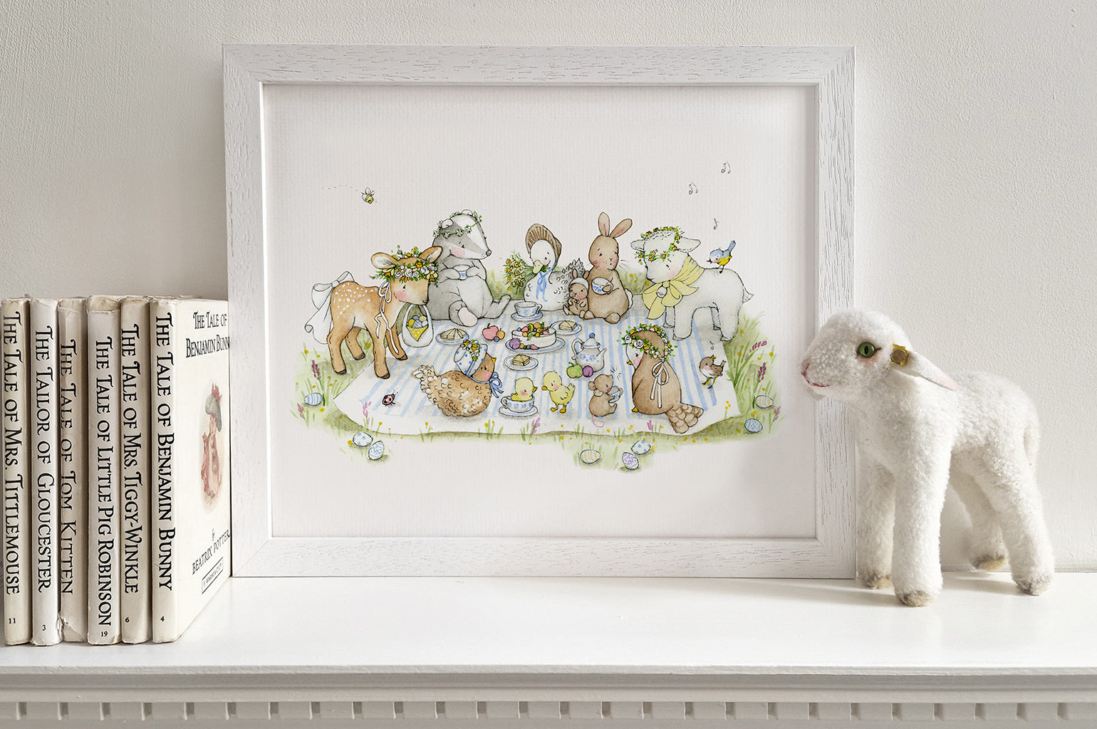 Children&#39;s personalised illustrated easter picnic print (Copy)
