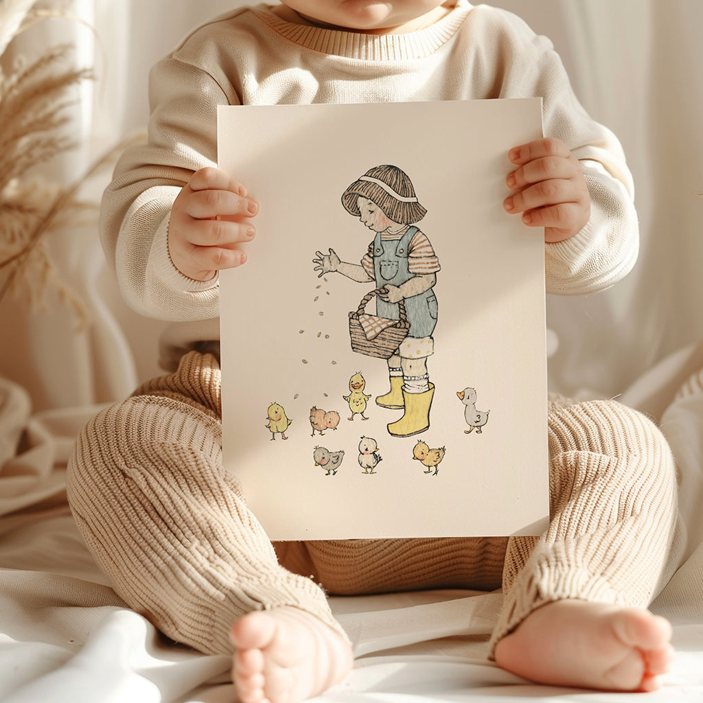 Children&#39;s Feeding Time Farm Picture