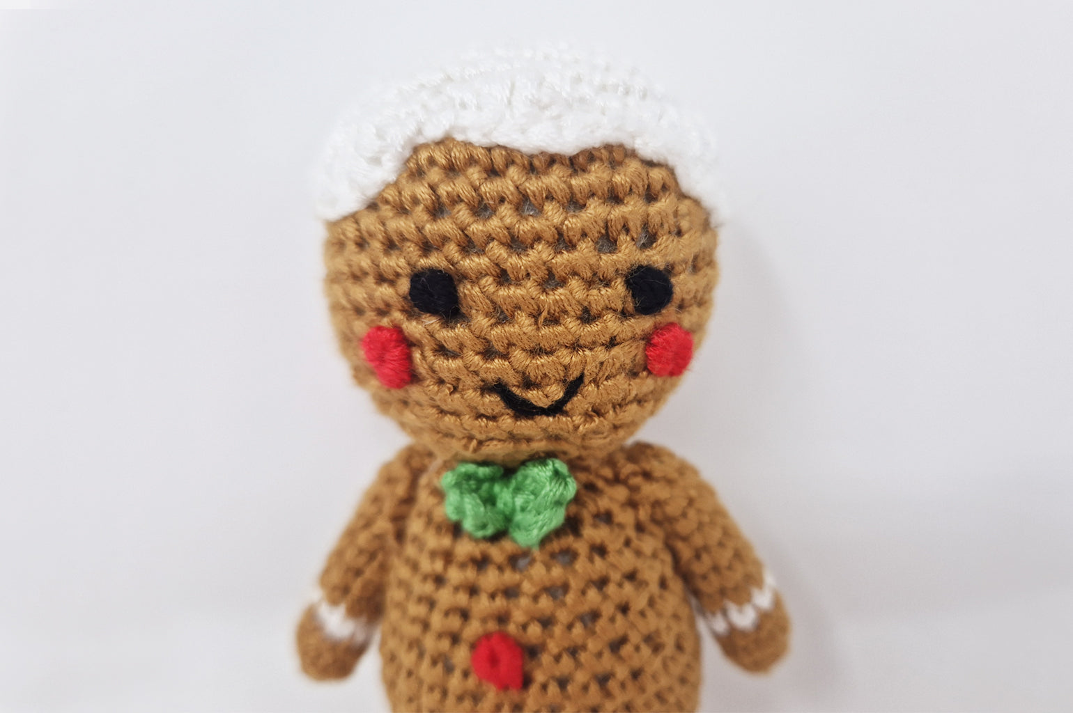 50% OFF | Handmade crochet gingerbread man rattle toy