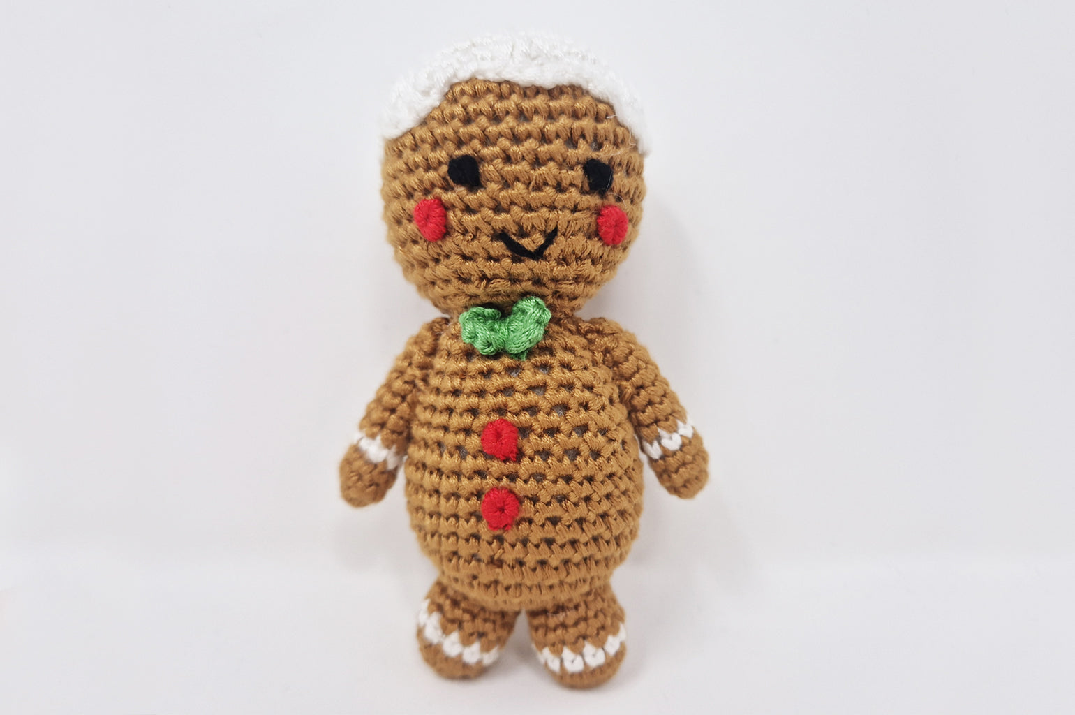 50% OFF | Handmade crochet gingerbread man rattle toy
