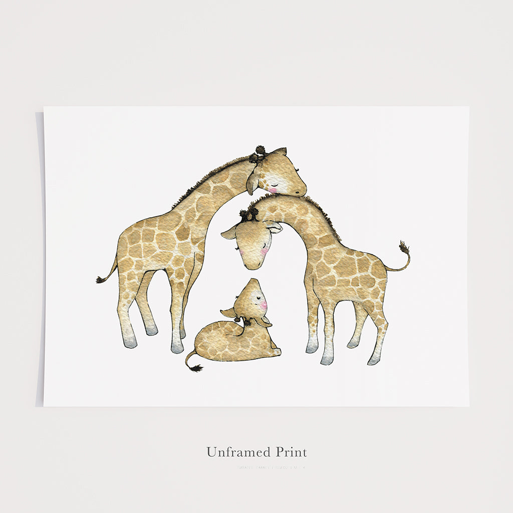 Cute Giraffe Family Nursery Picture