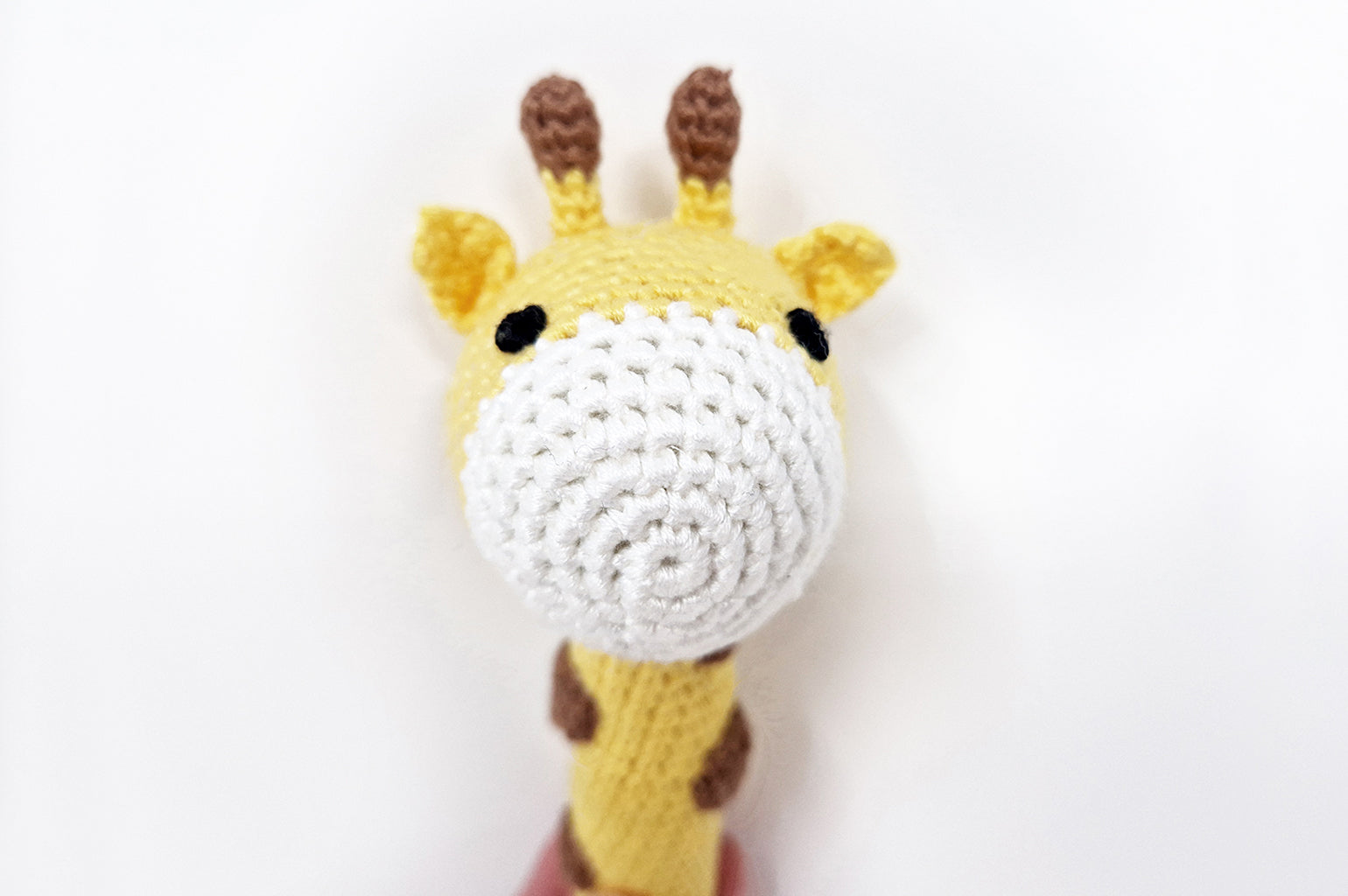 Handmade Crochet giraffe baby rattle