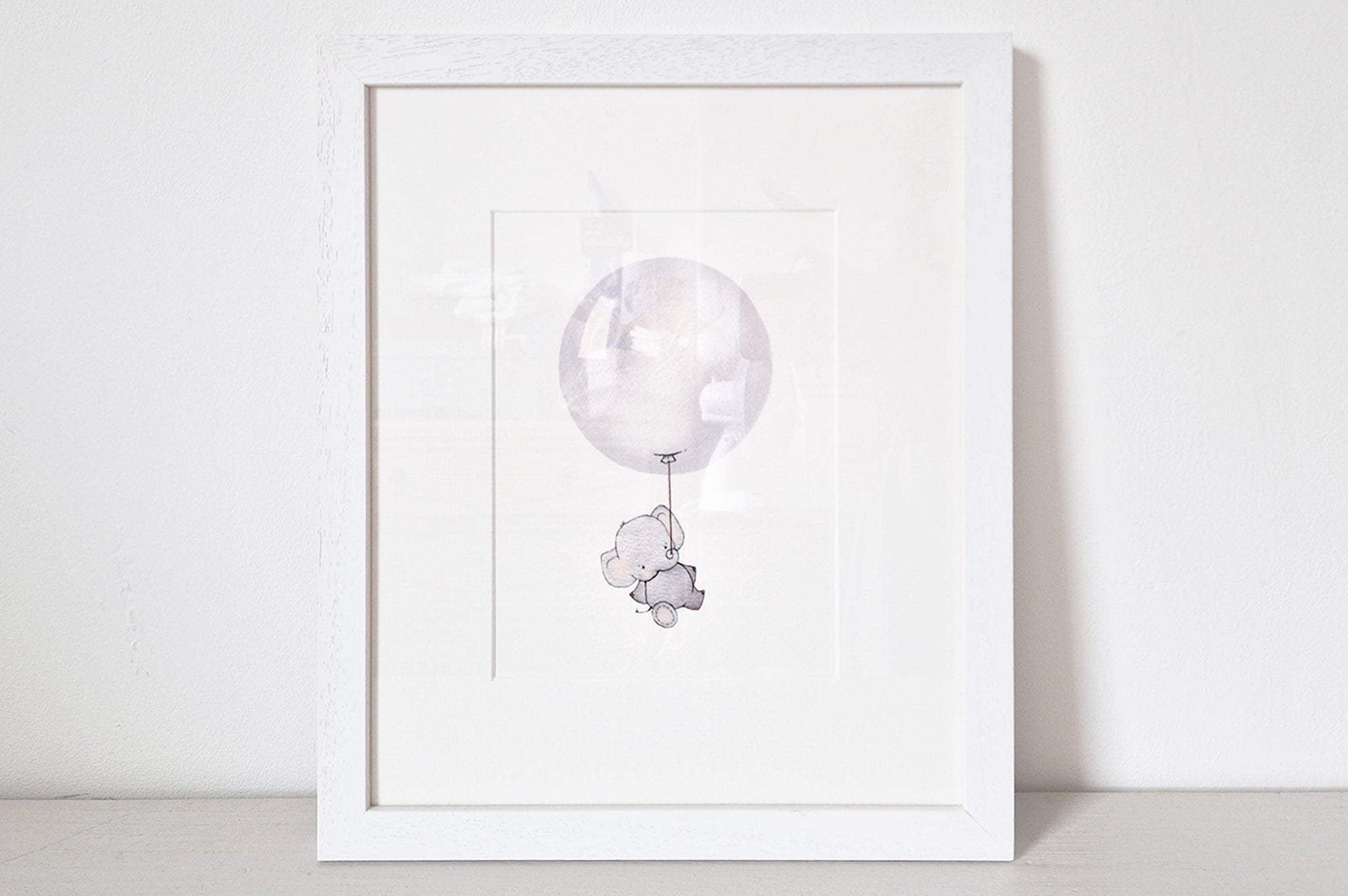 50% SALE | Framed 12x10" Grey Balloon Print