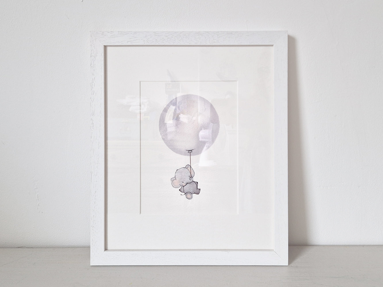 50% SALE | Framed 12x10" Grey Balloon Print