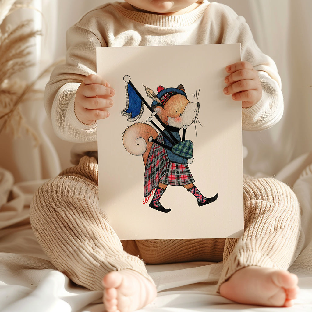 Children&#39;s Scottish Guard Fox Illustrated Picture