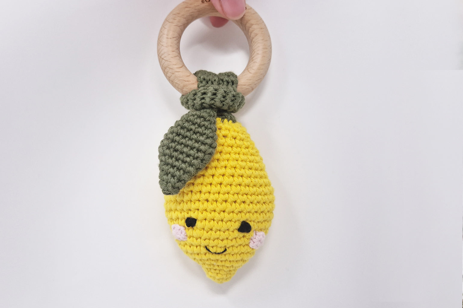50% OFF | Crochet lemon Baby Rattle Teether Ring Toy