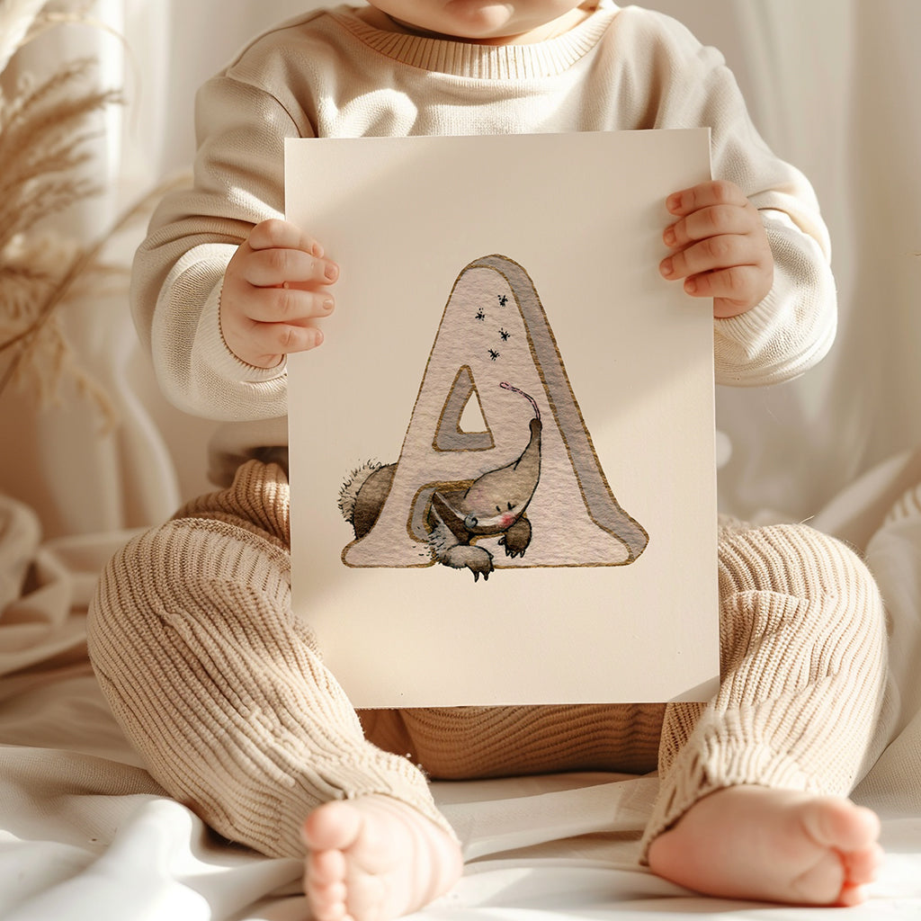 Children&#39;s Bright Personalised Jungle Initial Letter Print