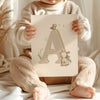 Personalised Neutral Children&#39;s Woodland Letter Print