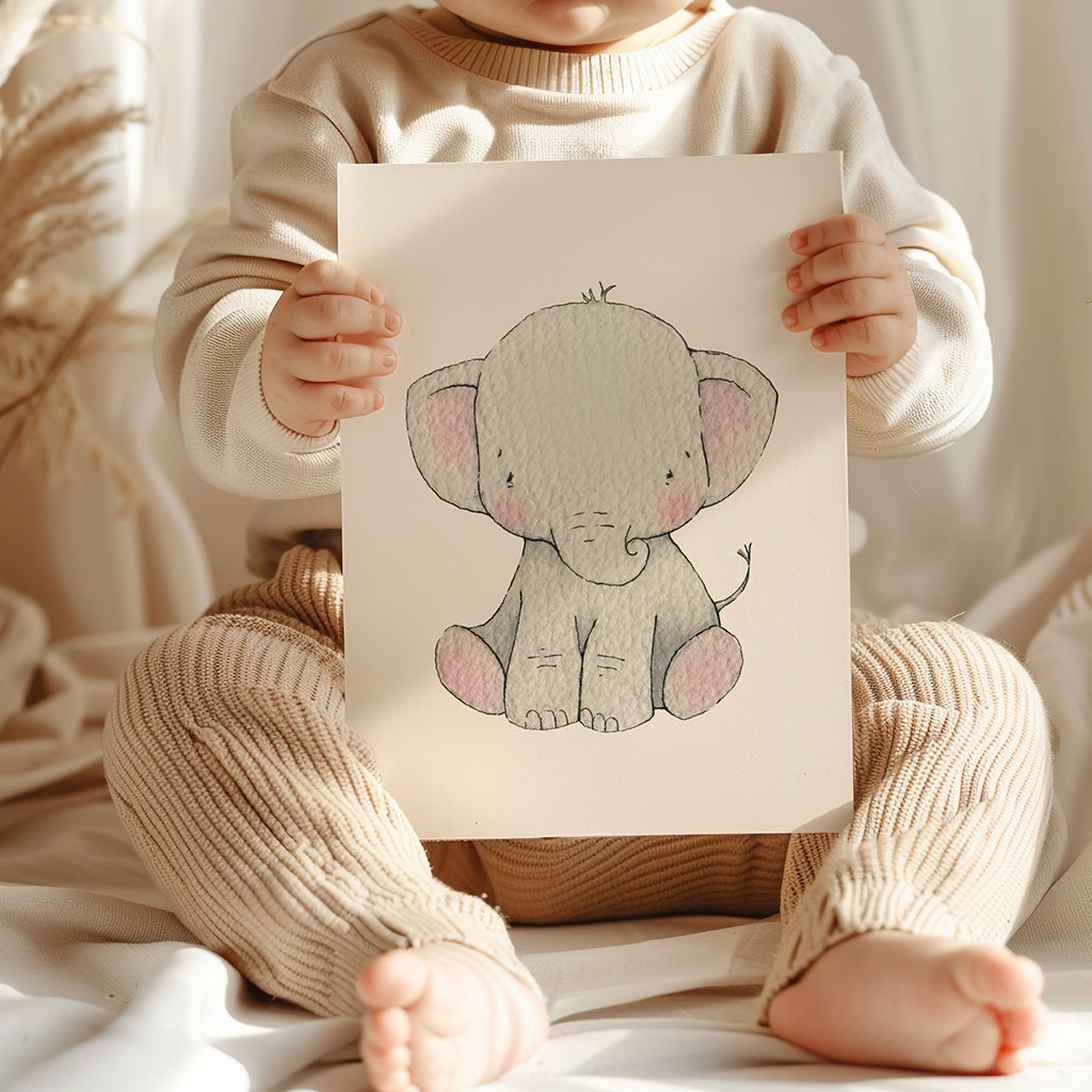 Personalised Newborn Elephant baby picture