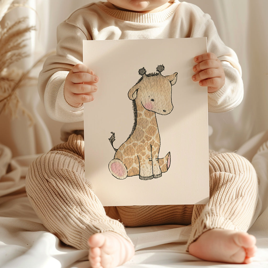 Personalised Newborn Giraffe baby picture