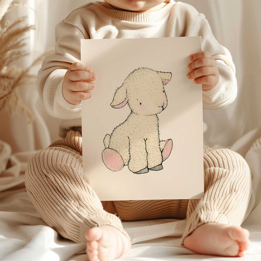 Newborn Baby Lamb Farm Animal Picture