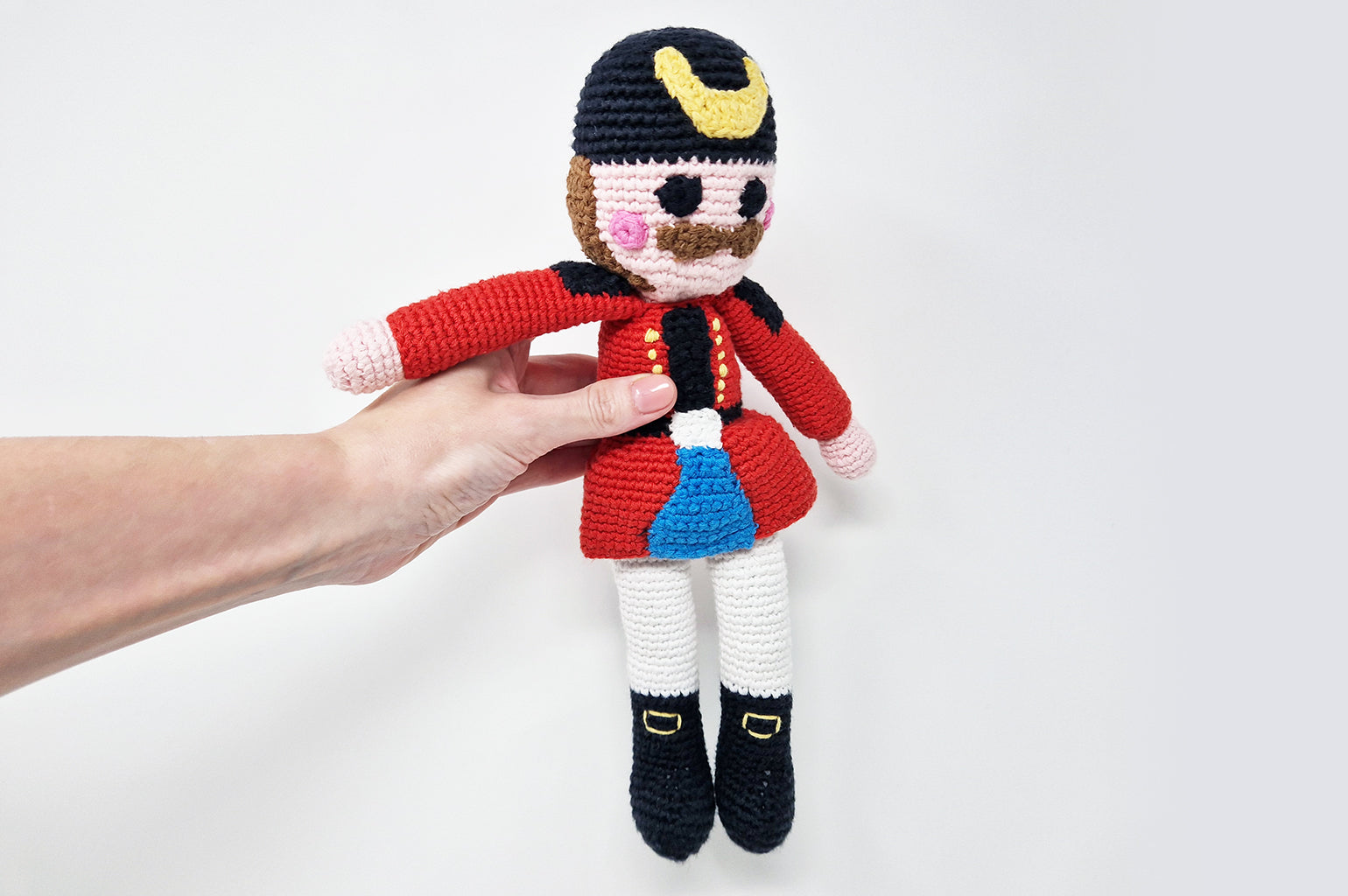 Handmade crochet Nutcracker toy