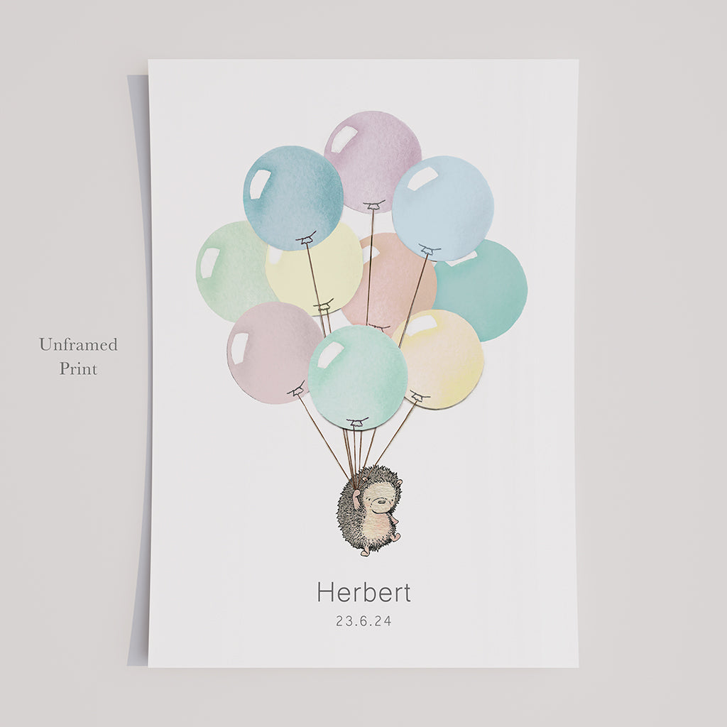 Children&#39;s Pastel Balloon Bunch Picture