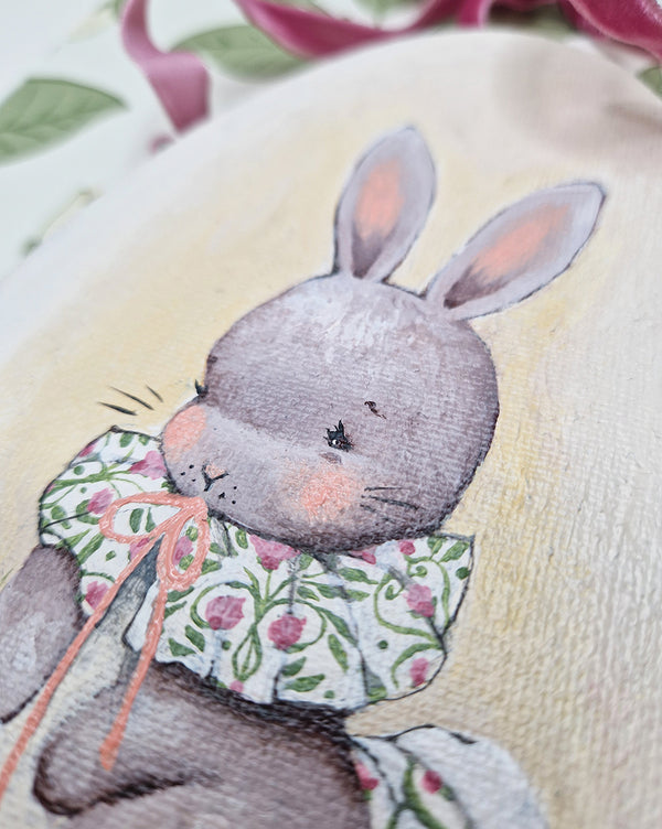 Hand Painted Canvas Painting - Ruffles Rabbit - daisyandbump