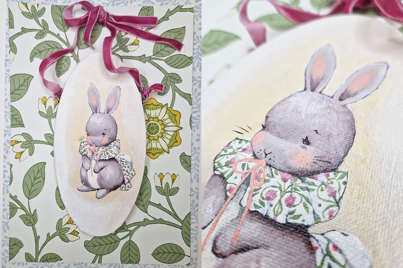 Hand Painted Canvas Painting - Ruffles Rabbit