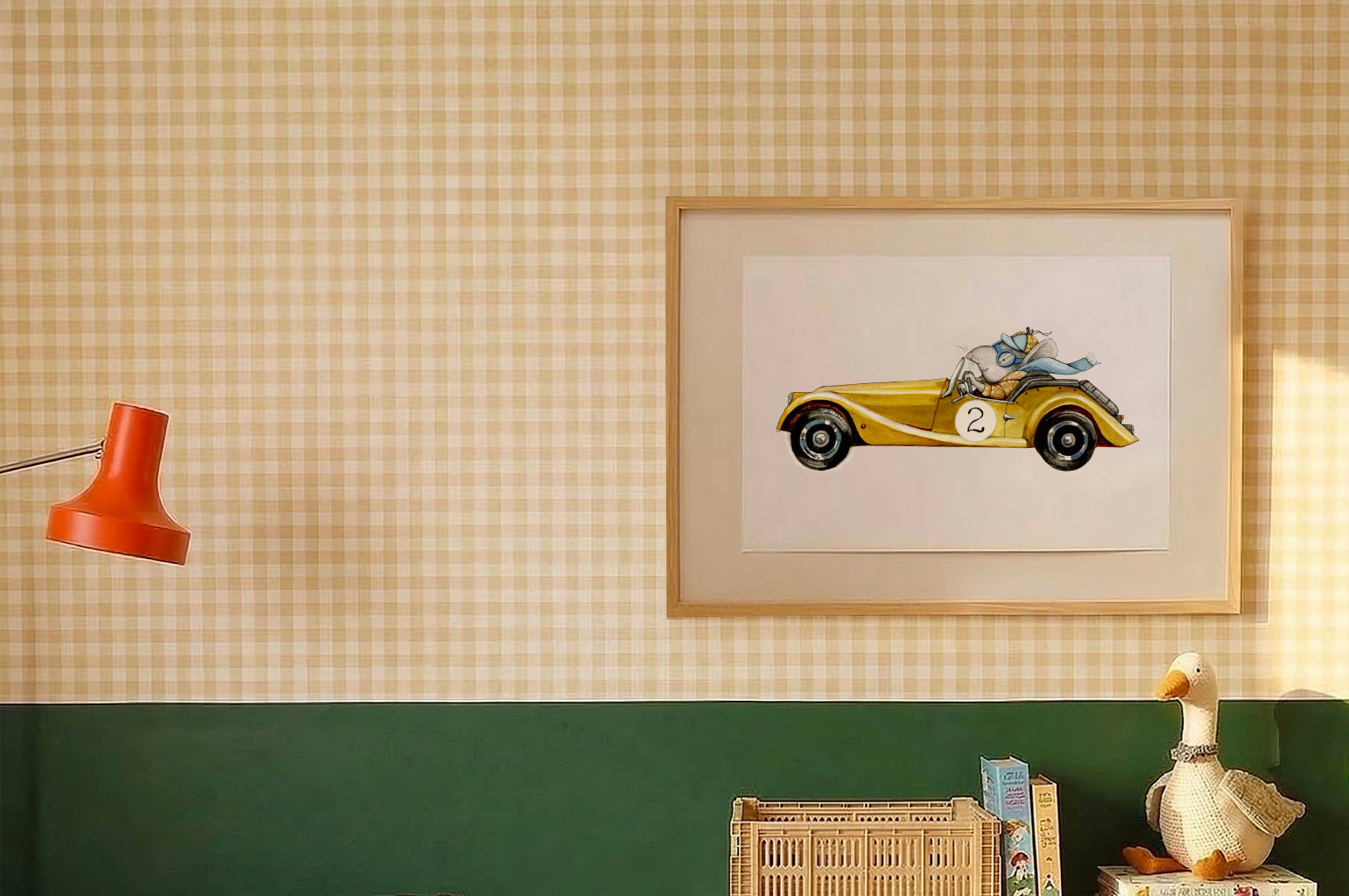 Children's Rat Racing Car Picture for Kids Room