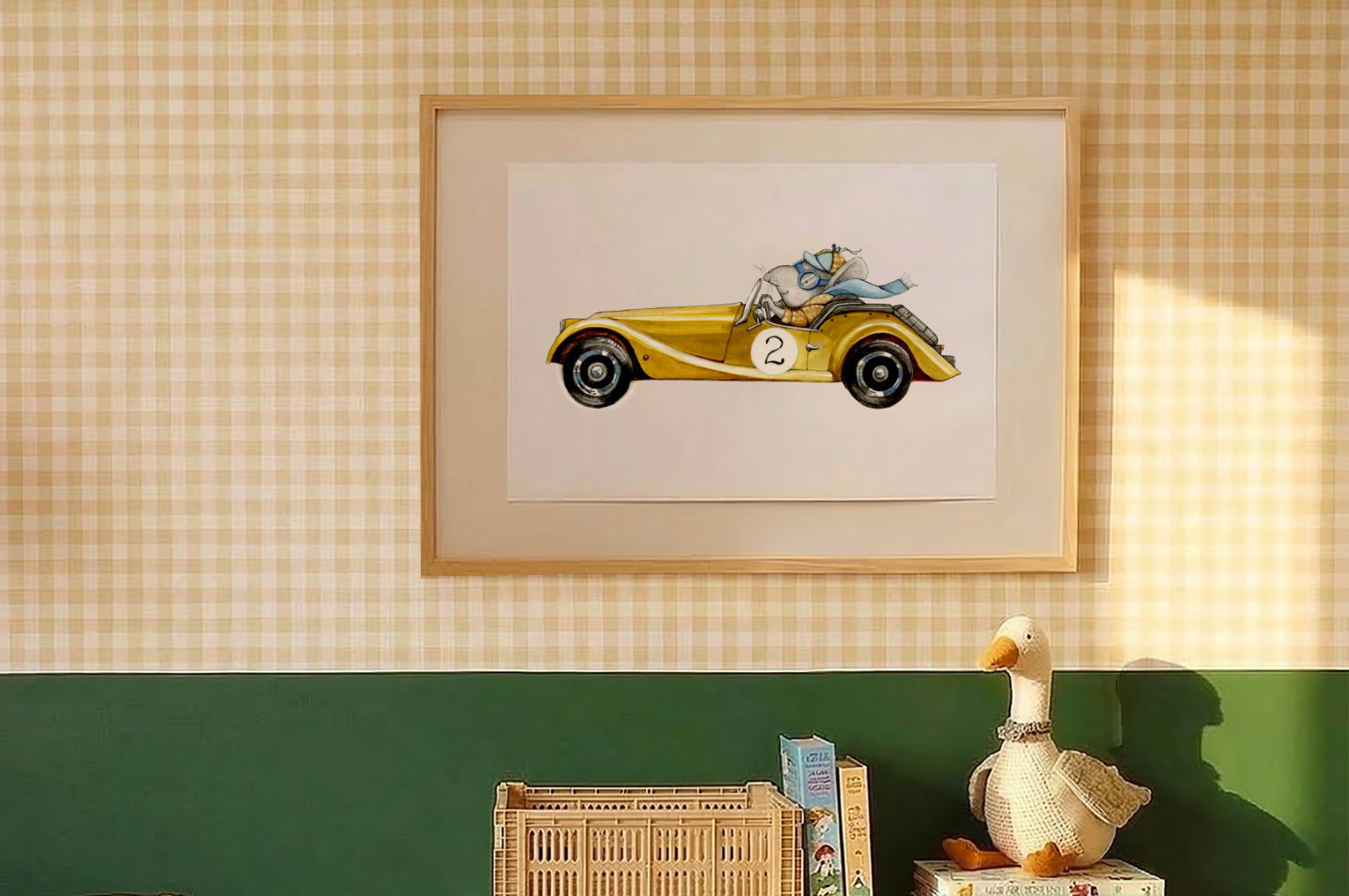 Children's Rat Racing Car Picture for Kids Room