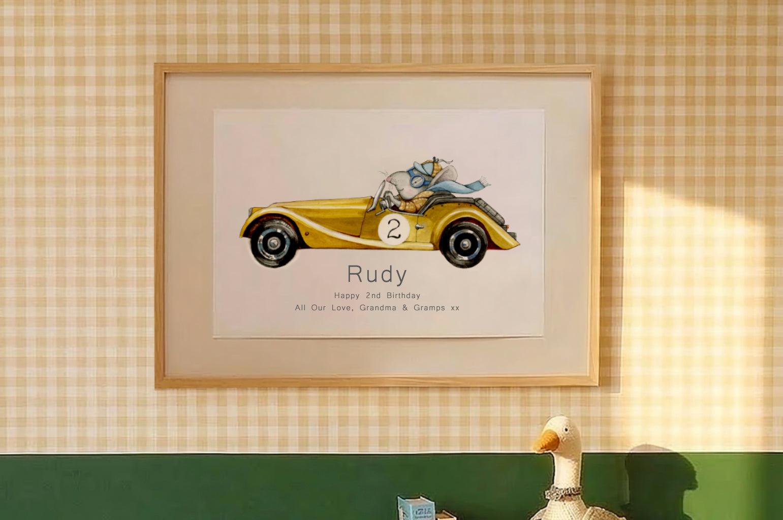Children's Rat Racing Car Picture for Kids Room