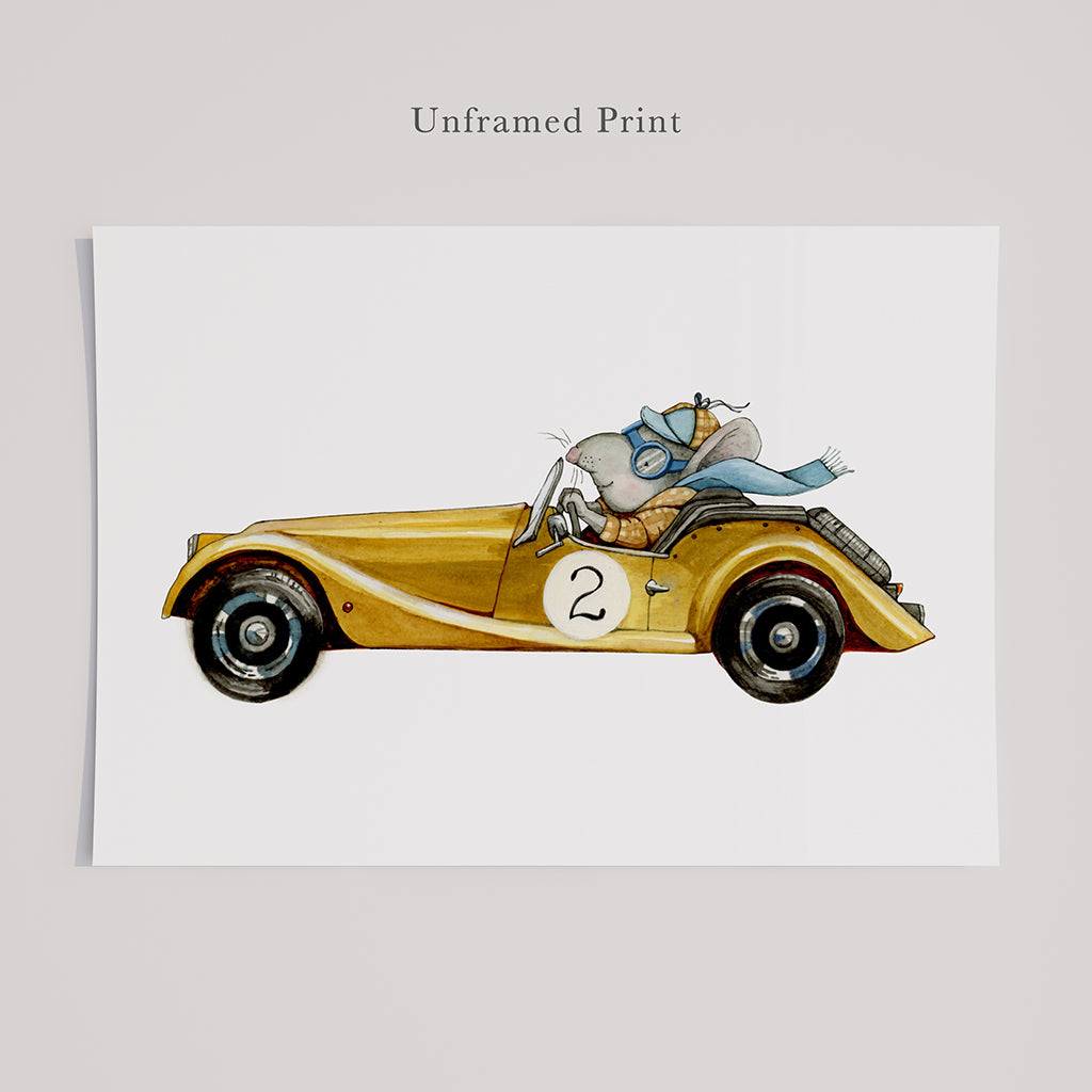 Children's Rat Racing Car Picture for Kids Room
