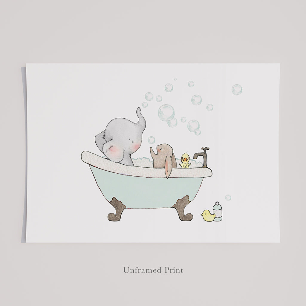 Children&#39;s Blue Rub a dub dub Bathroom Picture