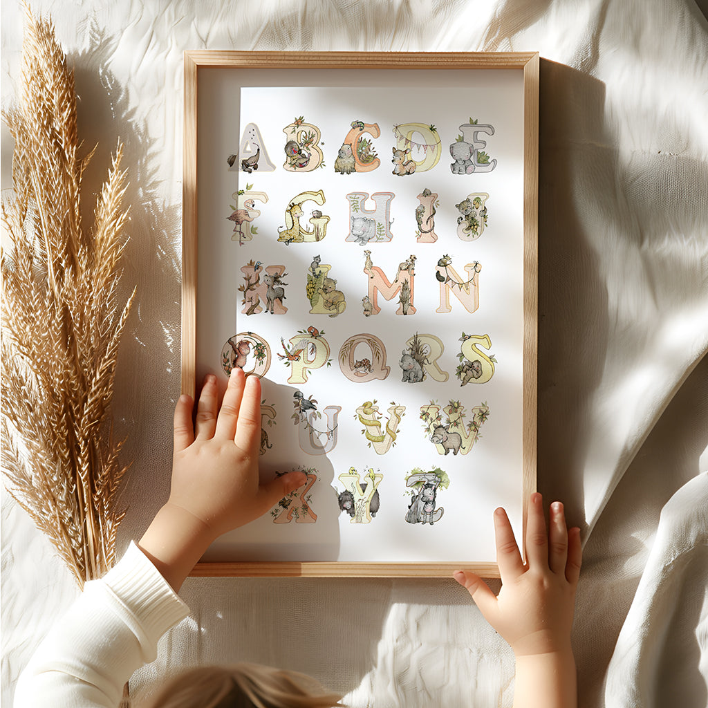 Gender Neutral Safari Jungle Animal Kid&#39;s Alphabet