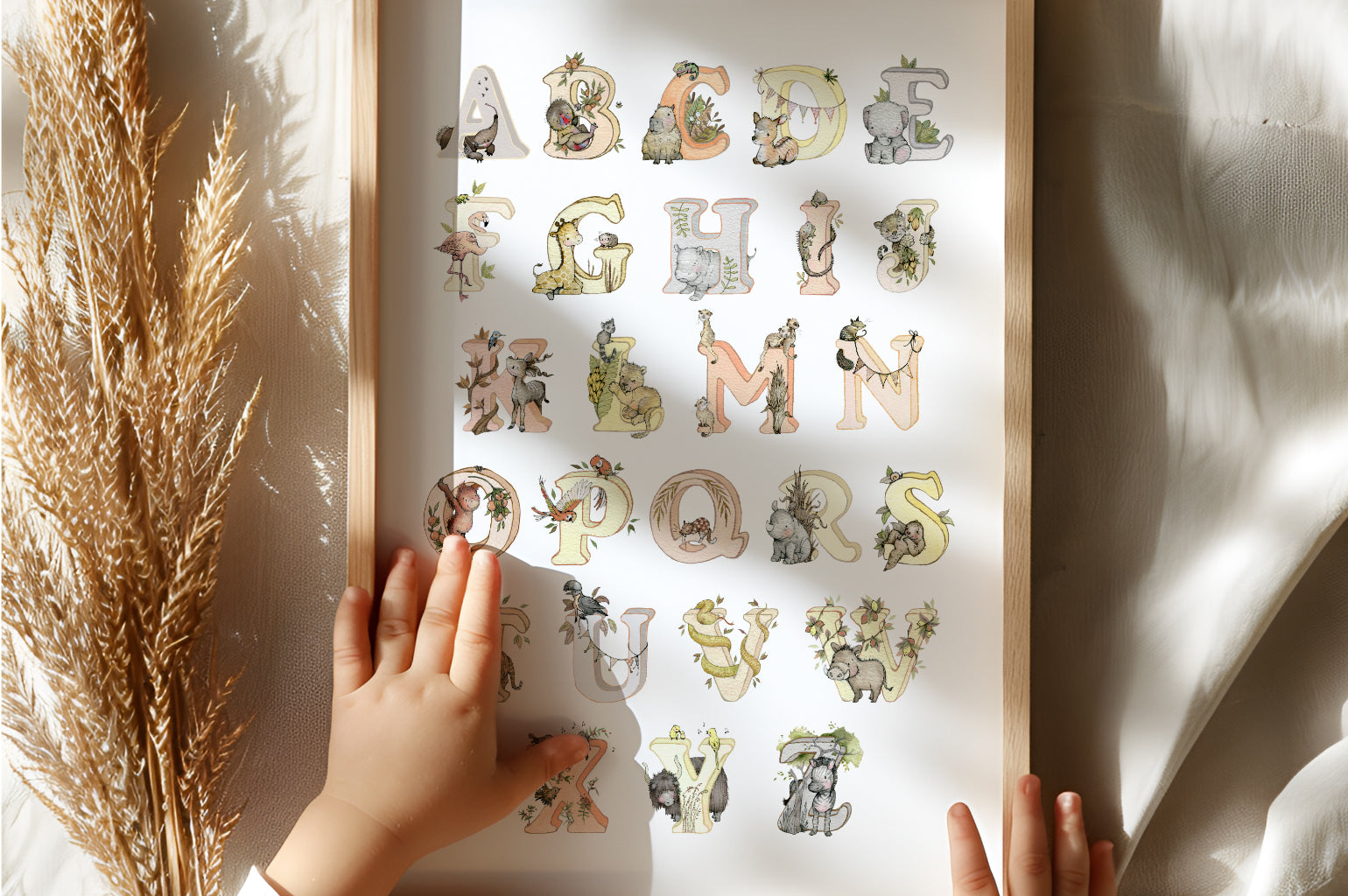 Gender Neutral Safari Jungle Animal Kid's Alphabet