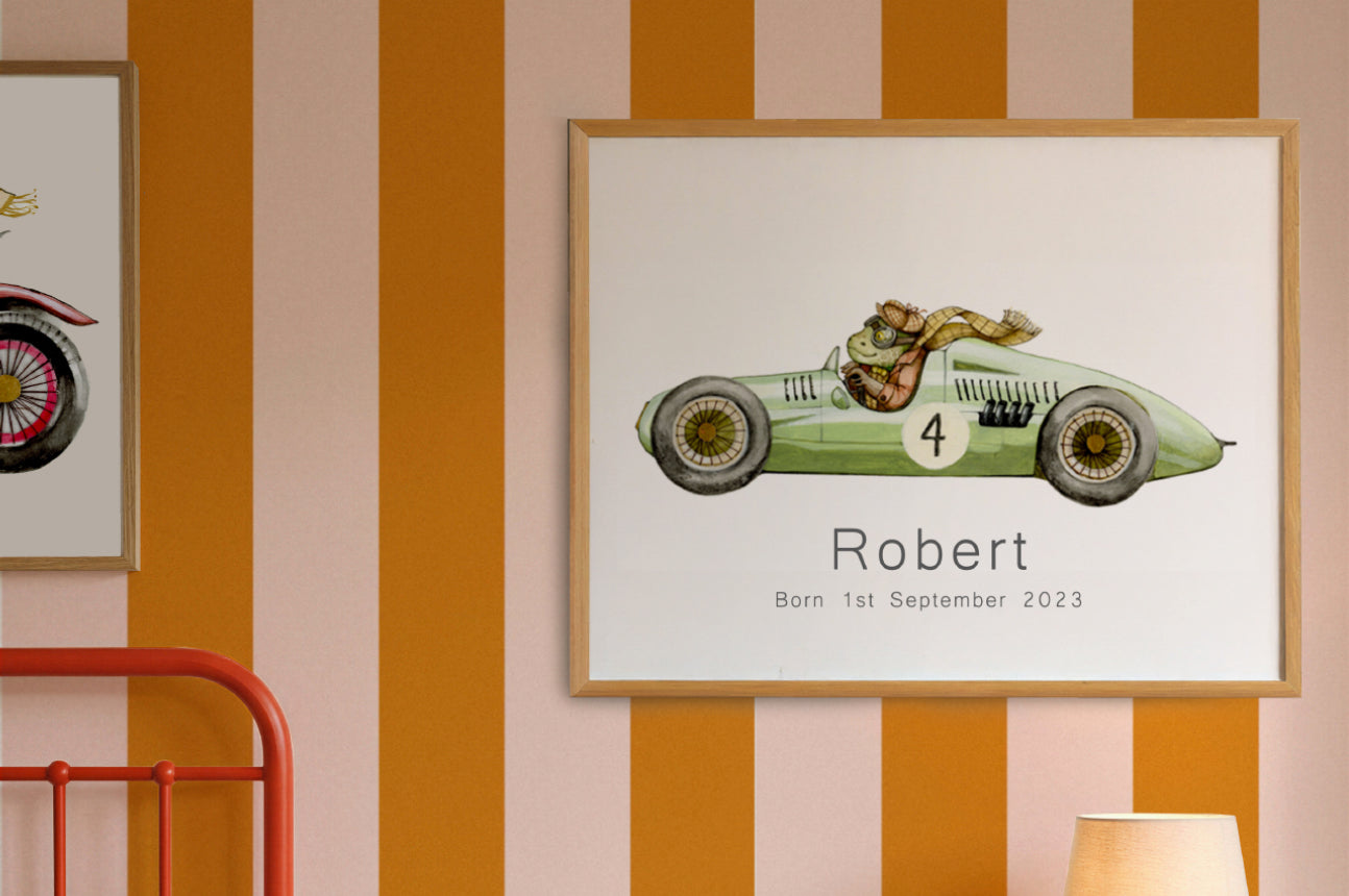 Children's Toad Racing Car Picture for Kids Room