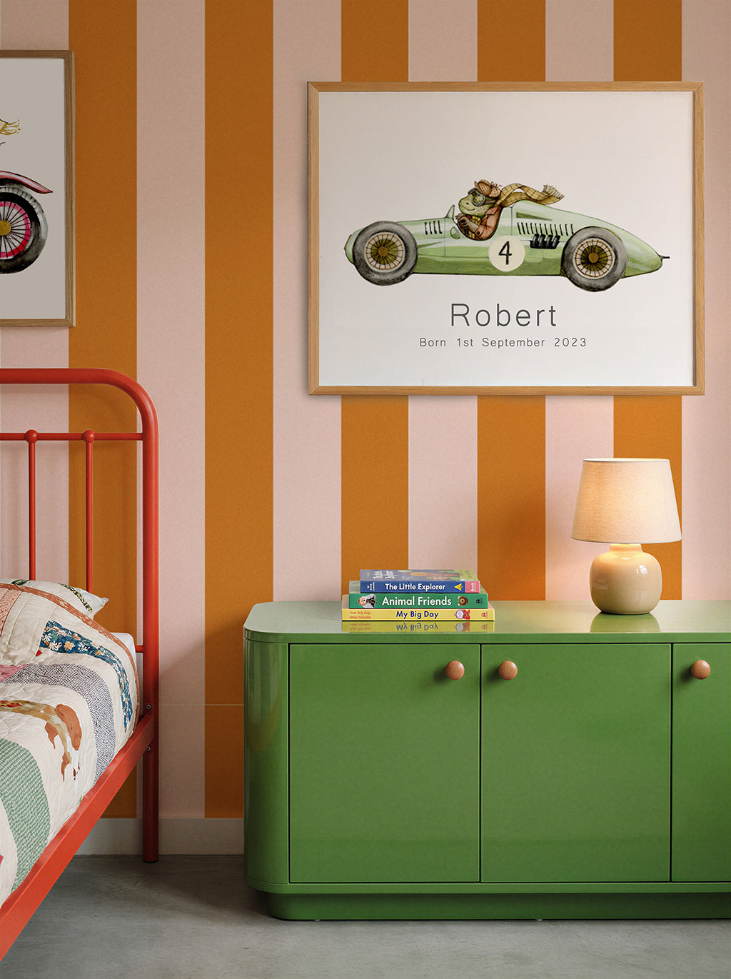 Children's Toad Racing Car Picture for Kids Room