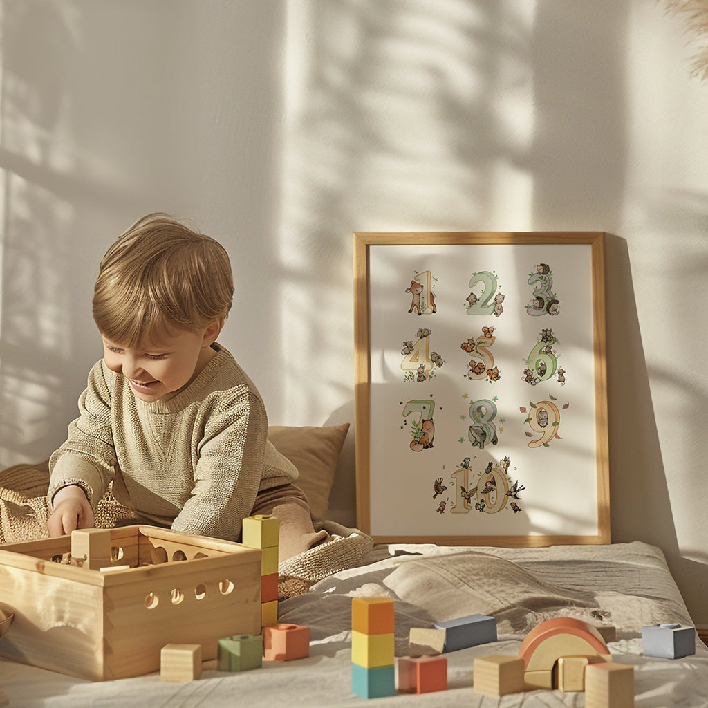 Children&#39;s Counting to Ten Woodland Number Picture