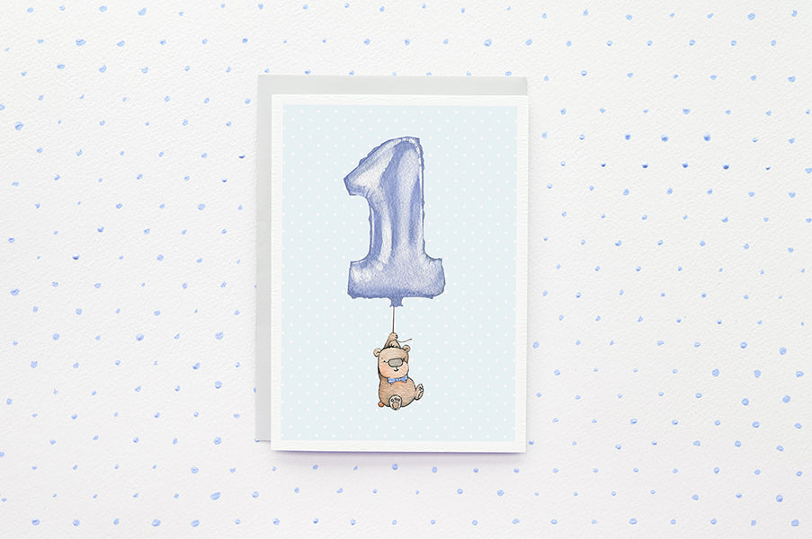 Baby Boy's 1st Birthday Greetings Card