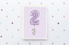 Girl&#39;s Number 2 Balloon Second Birthday Card