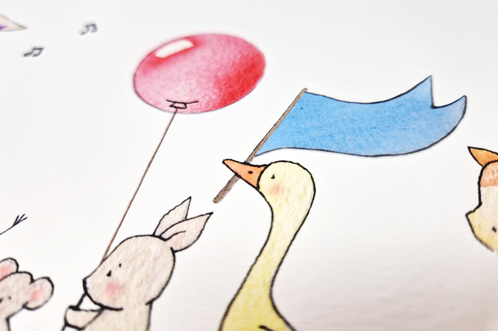 Original Personalised Animals On Parade Print