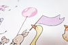 Girl&#39;s Pink Personalised Animals On Parade Picture