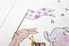 Girl&#39;s Pink Personalised Animals On Parade Picture