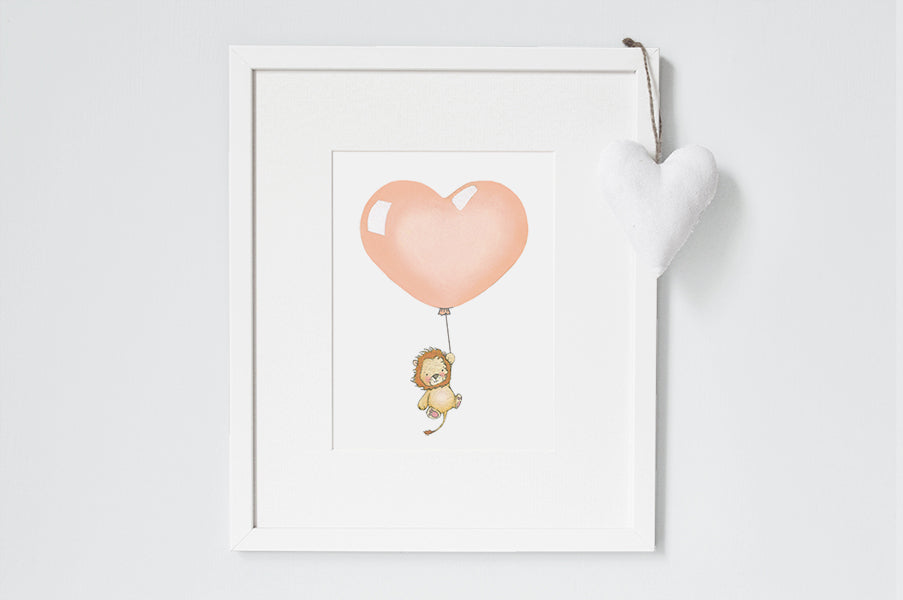 Children's Apricot Heart Balloon Picture