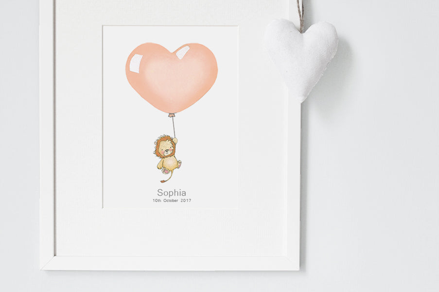 Children's Apricot Heart Balloon Picture
