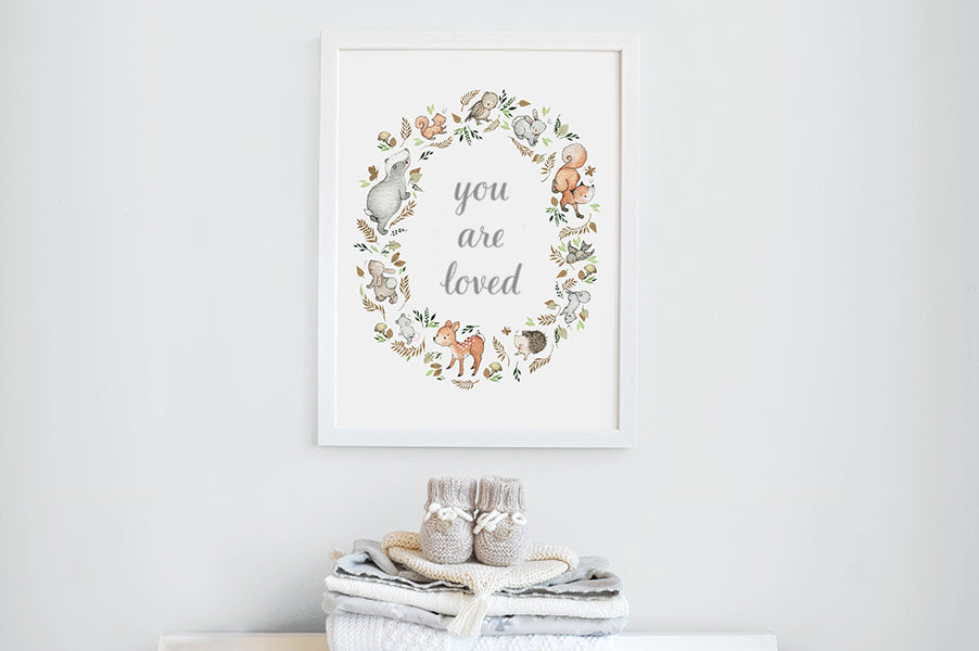 Children's Autumn Woodland Wreath Quote Picture