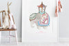 Girl&#39;s Royal Elephant and Rabbit Big Wall Print