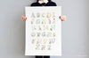 Kid&#39;s Big Neutral Woodland Alphabet Print Poster