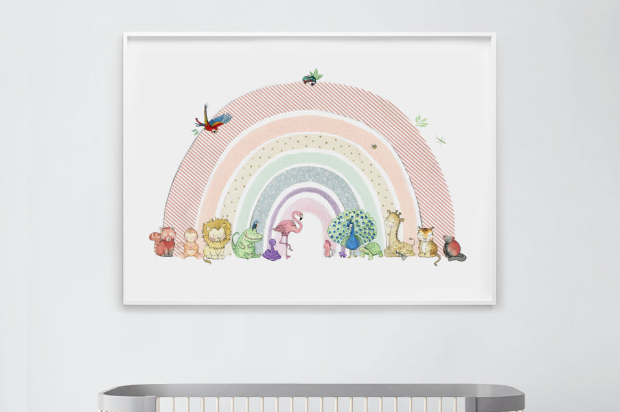 Big Children's Poster Print of a Full Bright Rainbow Picture