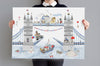 Big Personalised Tower Bridge Nursery Art Print