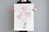 Girl&#39;s Big Heart Balloon Bunch Nursery Art Print